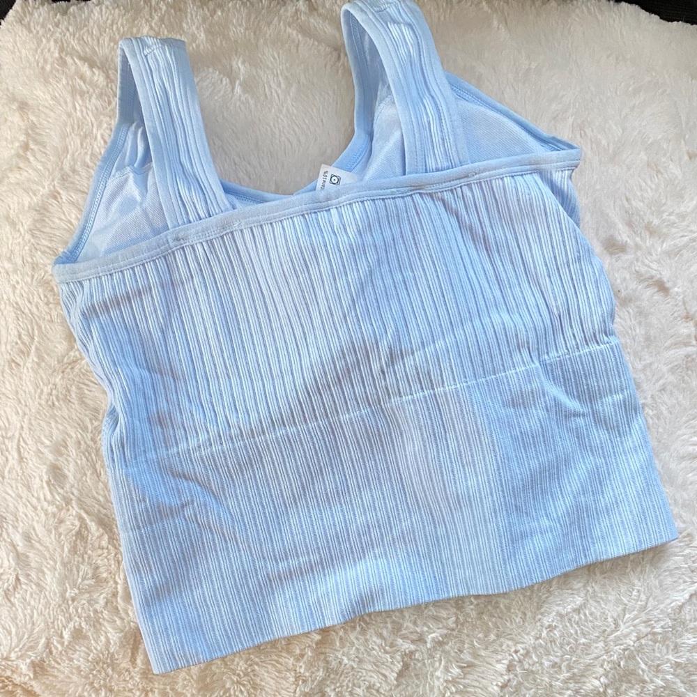 Light Blue Ribbed Tank Top - Picture 3 of 9